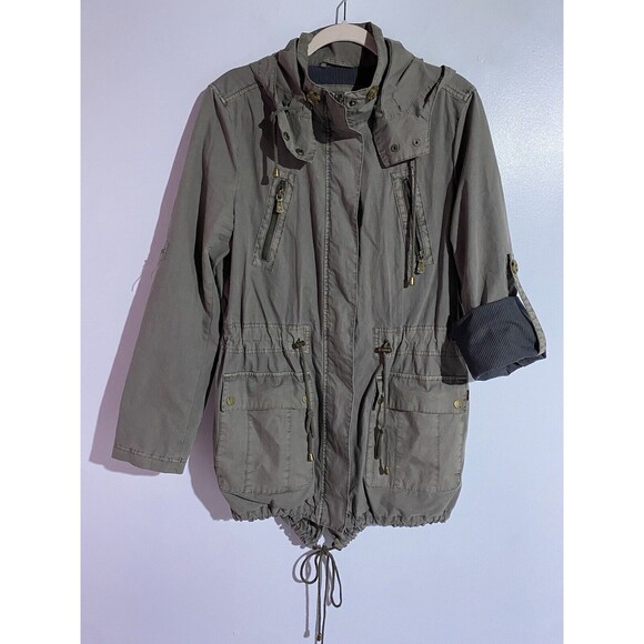 Levis Jacket Women L Gray Hooded Military Field Parachute Anorak Utility - Picture 5 of 15